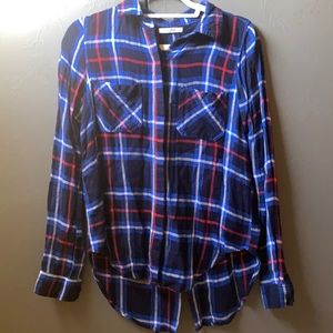 Women’s Unpublished Red White Blue Flannel Button Up Shirt